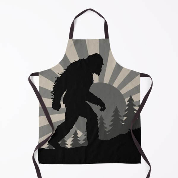 Item preview, Retro Bigfoot Walking Silhouette Vintage Grayscale Forest Scene designed and sold by donwillisjrart.