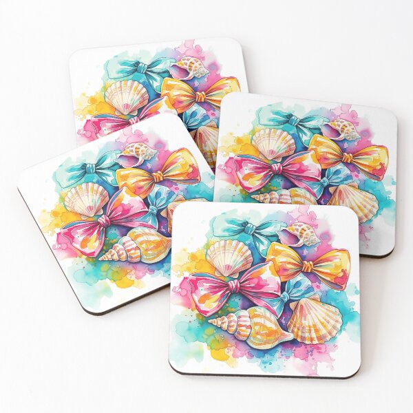 Item preview, Watercolor Bows and Seashells designed and sold by ZooMax Designs.