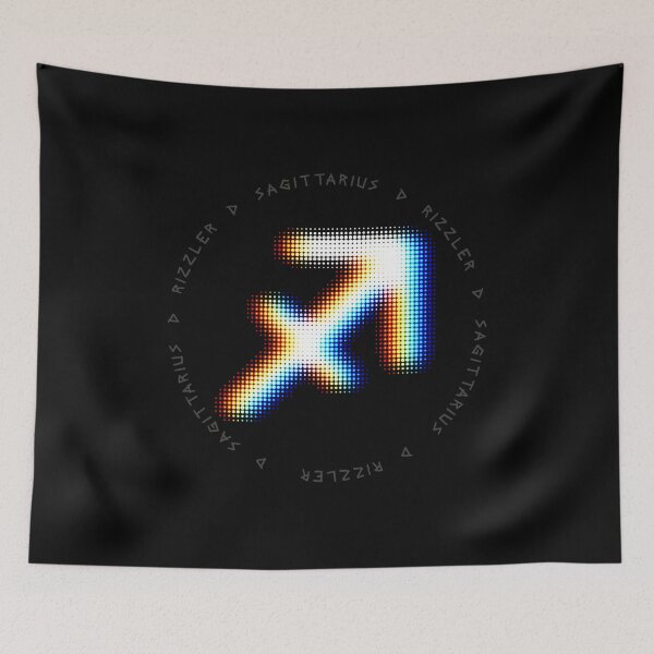 Item preview, Sagittarius Glitch – Expansive Halftone Zodiac Symbol in Motion designed and sold by H Jonas.