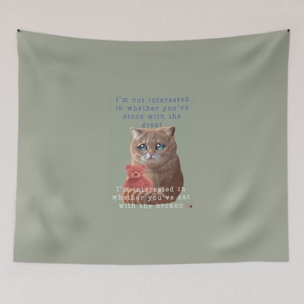 Item preview, Im interested in whether youve sat with the broken Moggy Tabby with Teddy Bear designed and sold by StudioTanoshiiNeko.