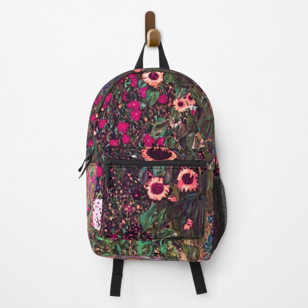Item preview, Gustav Klimt Country Garden with Sunflowers (1906) magenta coral designed and sold by PureVintageLove.