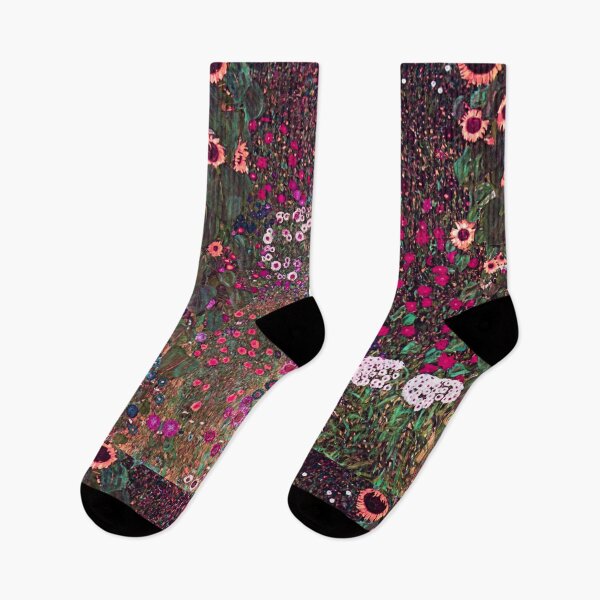 Item preview, Gustav Klimt Country Garden with Sunflowers (1906) magenta coral designed and sold by PureVintageLove.