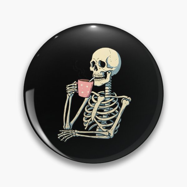 Item preview, Skeleton drinking coffee designed and sold by ZapStixDesigns.