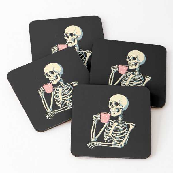 Item preview, Skeleton drinking coffee designed and sold by ZapStixDesigns.