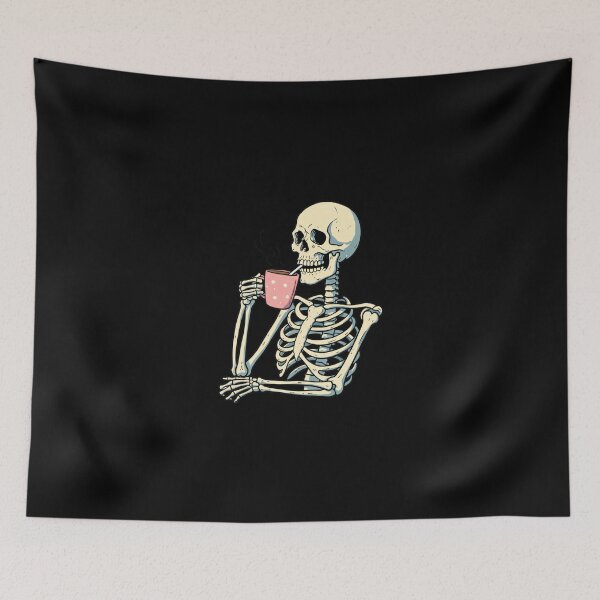 Item preview, Skeleton drinking coffee designed and sold by ZapStixDesigns.