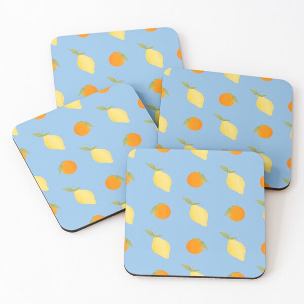 Item preview, Sunny Lemons & Oranges Citrus Pattern - Sky Blue designed and sold by soleastudio.