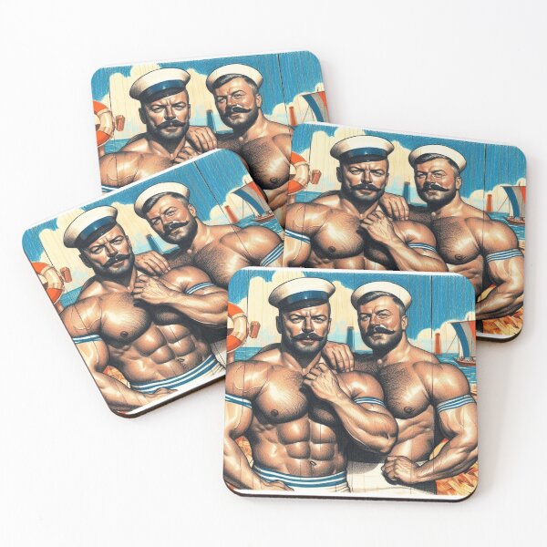 Item preview, 1920s French Vintage Gay Sailors Gay Bear Pride Graphic Design designed and sold by ItsAKinkThing.