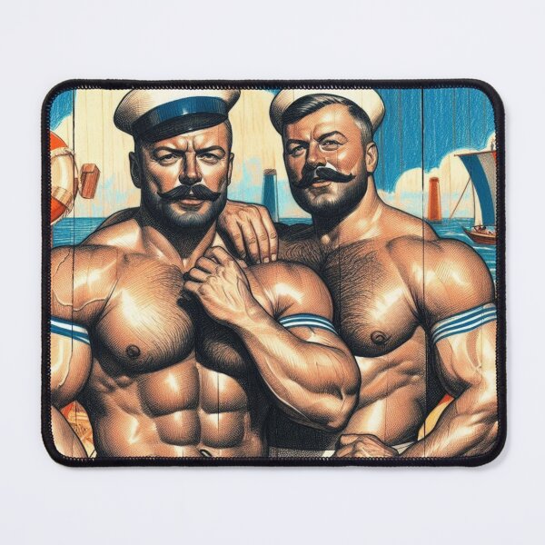Item preview, 1920s French Vintage Gay Sailors Gay Bear Pride Graphic Design designed and sold by ItsAKinkThing.