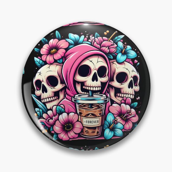 Item preview, Floral Skull Coffee Forever Art designed and sold by KMHArts.