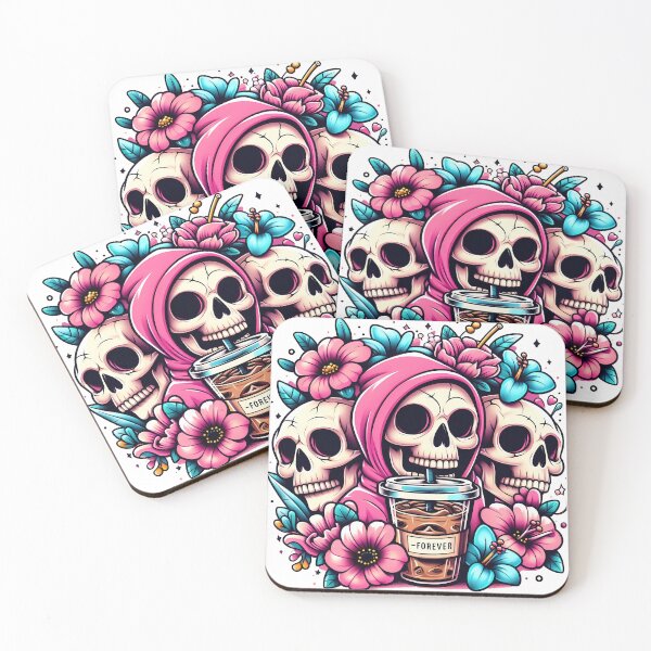 Item preview, Floral Skull Coffee Forever Art designed and sold by KMHArts.