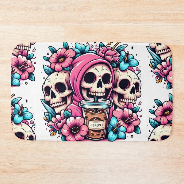 Item preview, Floral Skull Coffee Forever Art designed and sold by KMHArts.