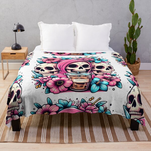 Item preview, Floral Skull Coffee Forever Art designed and sold by KMHArts.