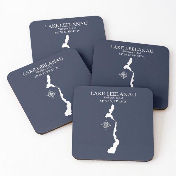 Item preview, Lake Leelanau Michigan Home Map | Nostalgic Cottage Lake Life designed and sold by Chilly Lizard.
