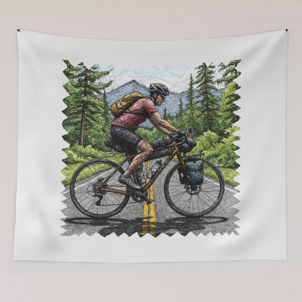 Item preview, Bikepacking Cyclist in the Heart of the Mountains designed and sold by All-Shopping.