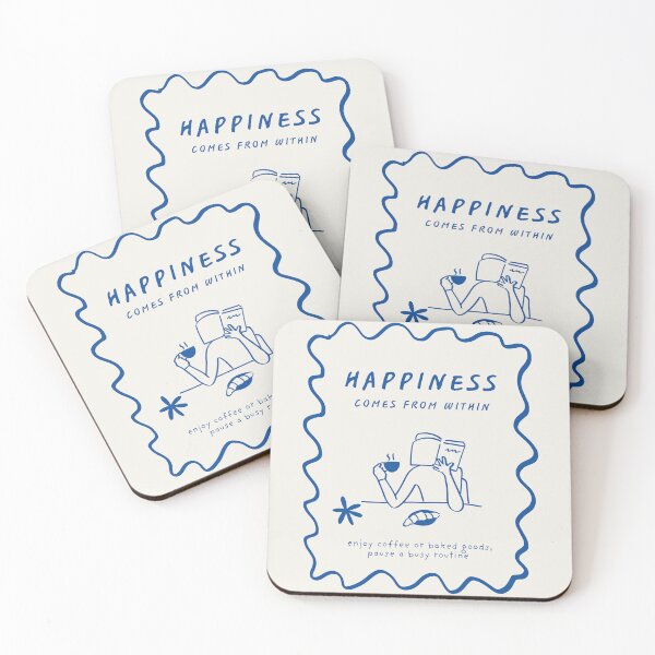 Item preview, Happiness Comes from Within – Mindful Coffee & Bread Art designed and sold by SmolSummer.Homie.