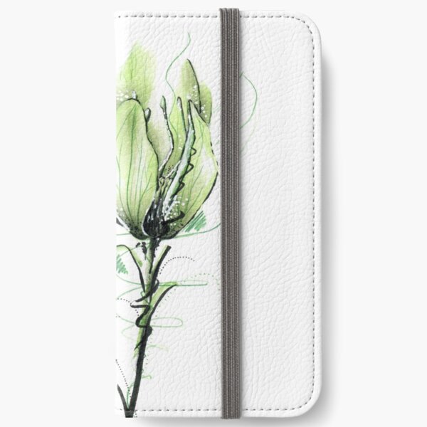 Grüne Blume iPhone Flip-Case