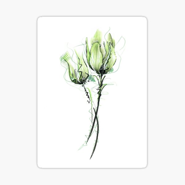 Grüne Blume Sticker
