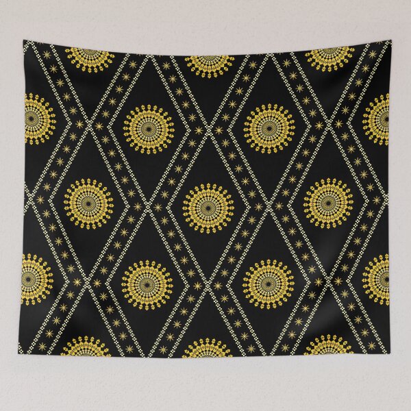 Item preview, Goldenrod Pixel Mandala Star Seamless Pattern designed and sold by Khwanchai.