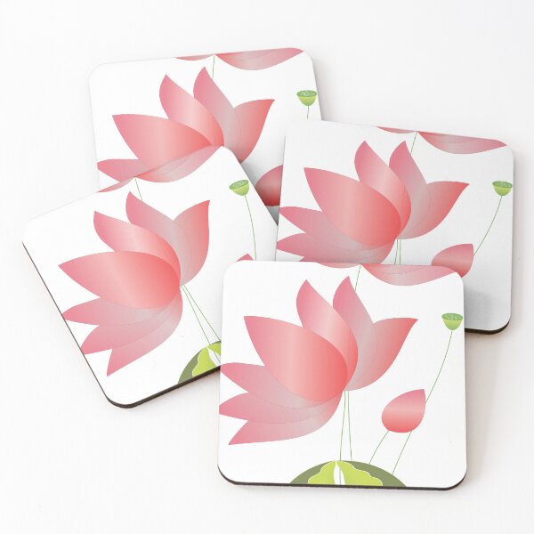 Item preview, Lotus flower red with leaves  designed and sold by Artist300DPI.