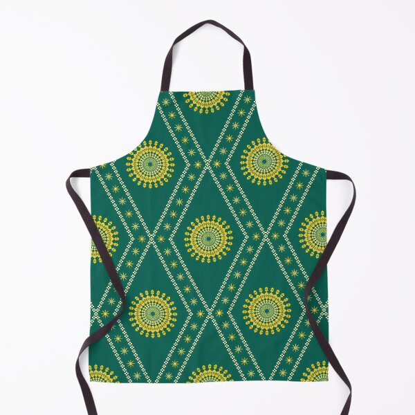 Item preview, Jade & Goldenrod Pixel Mandala Star Seamless Pattern designed and sold by Khwanchai.