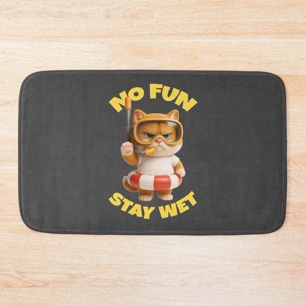 Item preview, Grumpy Summer Cat with Snorkel – No Fun Stay Wet designed and sold by iamwonderkitty.