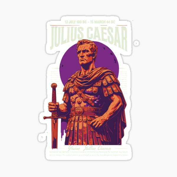 Item preview, Julius Caesar – Roman Emperor Illustration with Dates (100 BC – 44 BC) designed and sold by hakkimsyed.