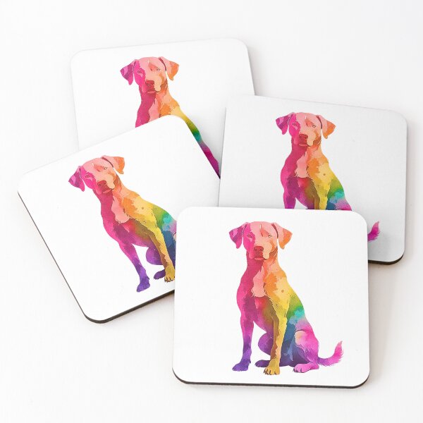 Item preview, Rainbow Rhodesian Ridgeback Watercolor – Sitting Ridgeback Dog with Vibrant Sponge Texture designed and sold by Fredster1966.