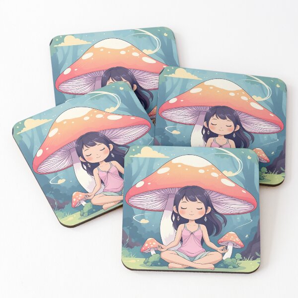 Item preview, Mushroom Meditation – Calm Forest Spirit Illustration designed and sold by modishwelt.