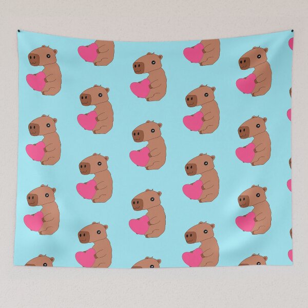 Item preview, Capybara love heart cute sticker design kawaii cozy animal designed and sold by HyDrewThese.