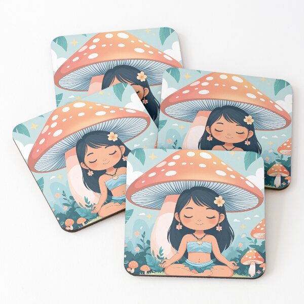 Item preview, Mushroom Meditation – Calm Forest Spirit Illustration 2 designed and sold by modishwelt.