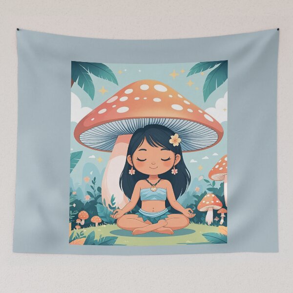 Item preview, Mushroom Meditation – Calm Forest Spirit Illustration 2 designed and sold by modishwelt.