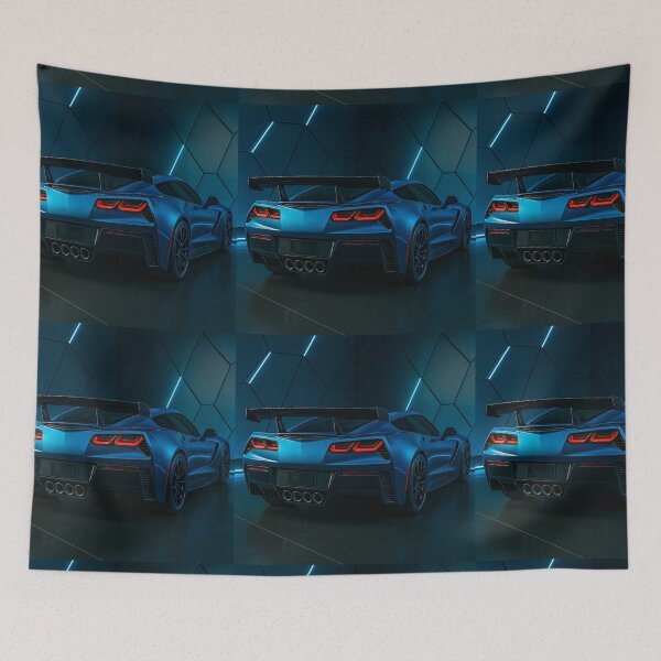 Item preview, Sports Car in Futuristic Showroom With Geometric Led Lights designed and sold by RevUpDesign.