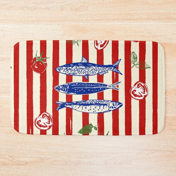 Item preview, Sardines and Tomato Italian Stripe Doodle Art designed and sold by MaiZephyr.