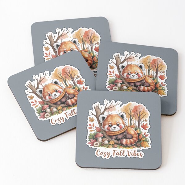 Item preview, Cozy Fall Vibes | Cute Red Panda Autumn Sticker designed and sold by Nuist25.