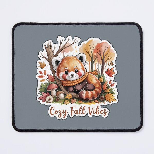 Item preview, Cozy Fall Vibes | Cute Red Panda Autumn Sticker designed and sold by Nuist25.