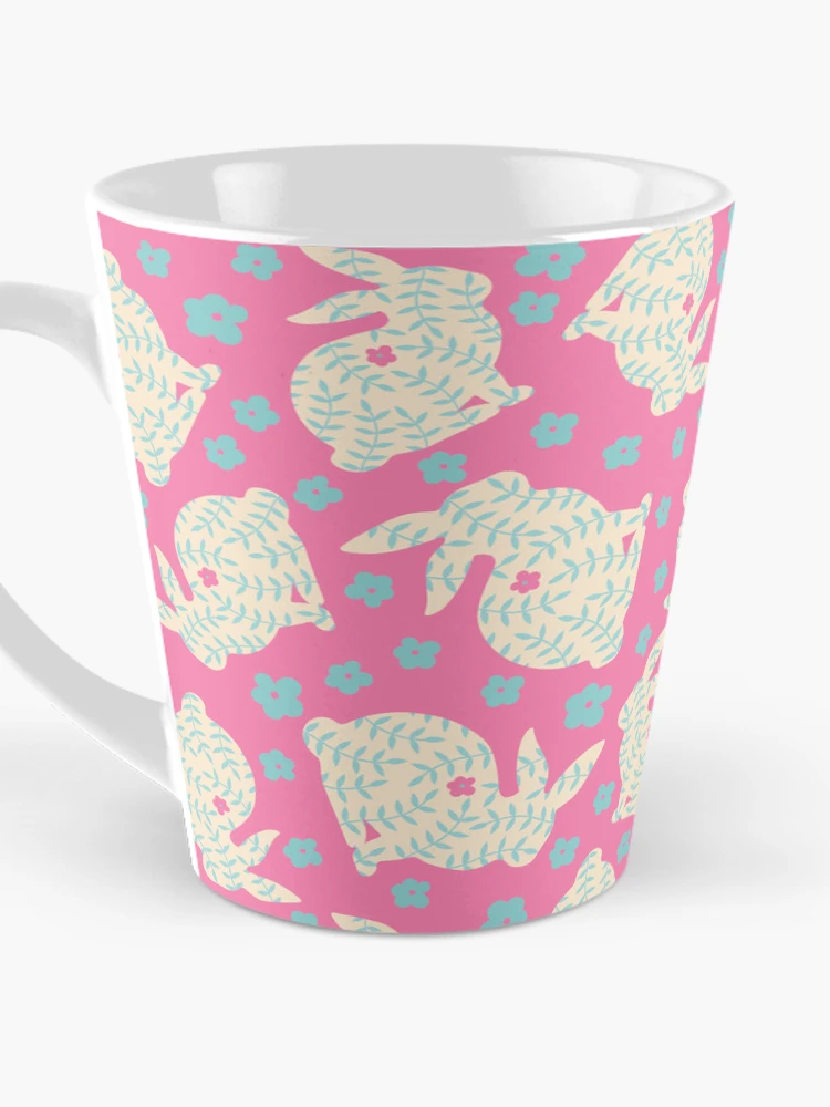 Thumbnail 3 of 4, Coffee Mug, Pink Rabbits designed and sold by Farissa Designs.