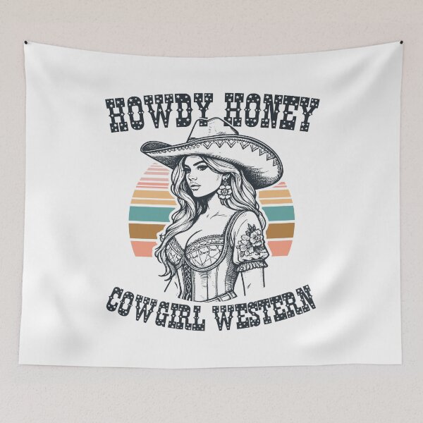 Item preview, Retro Western Howdy Honey Cowgirl Chic designed and sold by Jcat7.