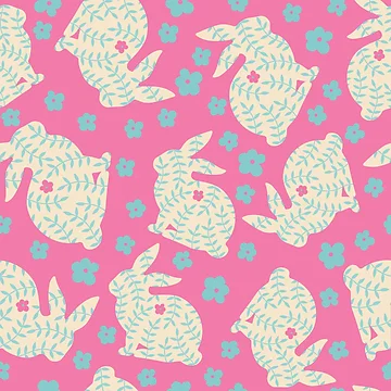 Artwork thumbnail, Pink Rabbits by Farissa Designs