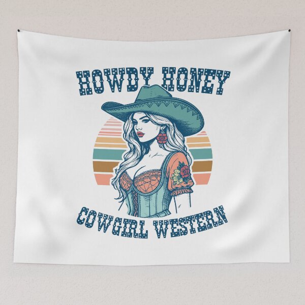 Item preview, Retro Western Howdy Honey Cowgirl Chic designed and sold by Jcat7.