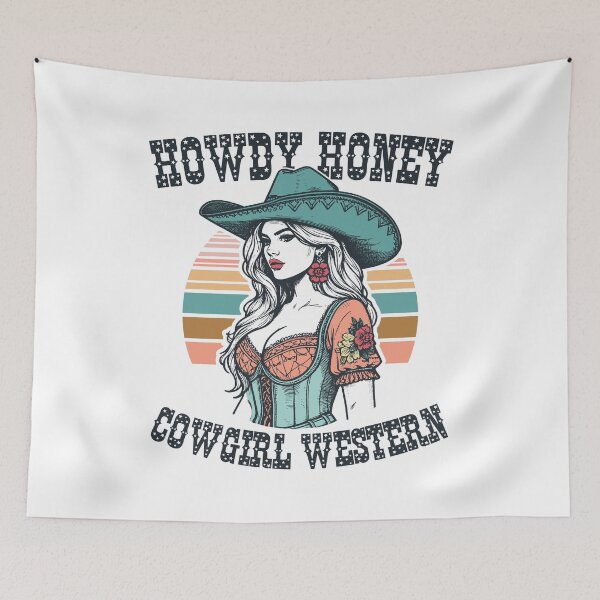 Item preview, Retro Western Howdy Honey Cowgirl Chic designed and sold by Jcat7.
