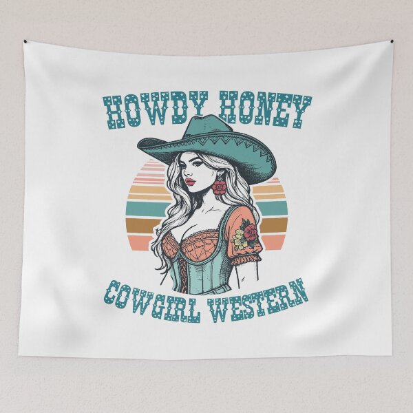 Item preview, Retro Western Howdy Honey Cowgirl Chic designed and sold by Jcat7.
