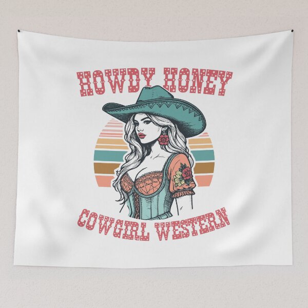 Item preview, Retro Western Howdy Honey Cowgirl Chic designed and sold by Jcat7.