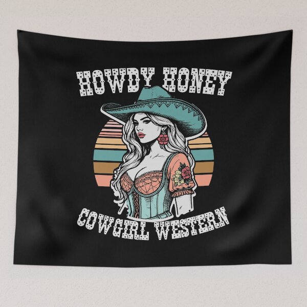 Item preview, Retro Western Howdy Honey Cowgirl Chic designed and sold by Jcat7.