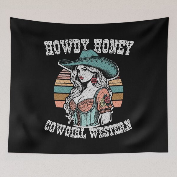 Item preview, Retro Western Howdy Honey Cowgirl Chic designed and sold by Jcat7.