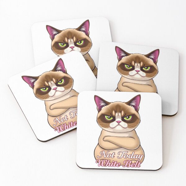 Item preview, Not Today White Belt BJJ Cat Humor Shirt designed and sold by Martial-Art-23.