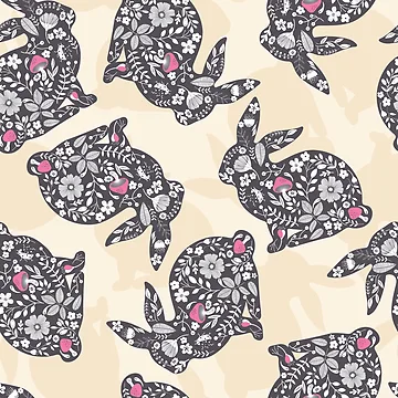 Artwork thumbnail, Spring Rabbits by Farissa Designs