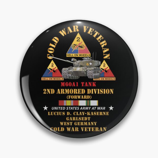 Item preview, Army - Cold War Vet - 2nd Armored Division - Lucius D. Clay Kaserne, Garlstedt, Germany - M60A1 Tank w COLD SVC X 300 designed and sold by Military Insignia Products.