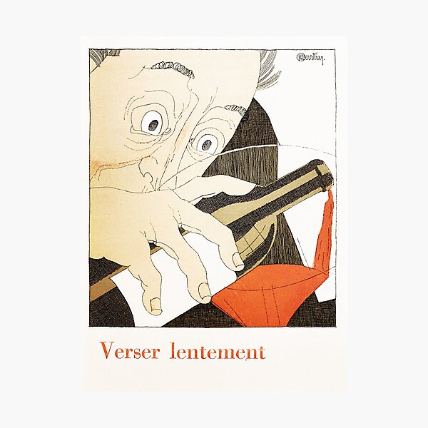 Item preview, Verser Lentement – Vintage 1927 French Wine Pouring Poster by Charles Martin designed and sold by IvintageArt.