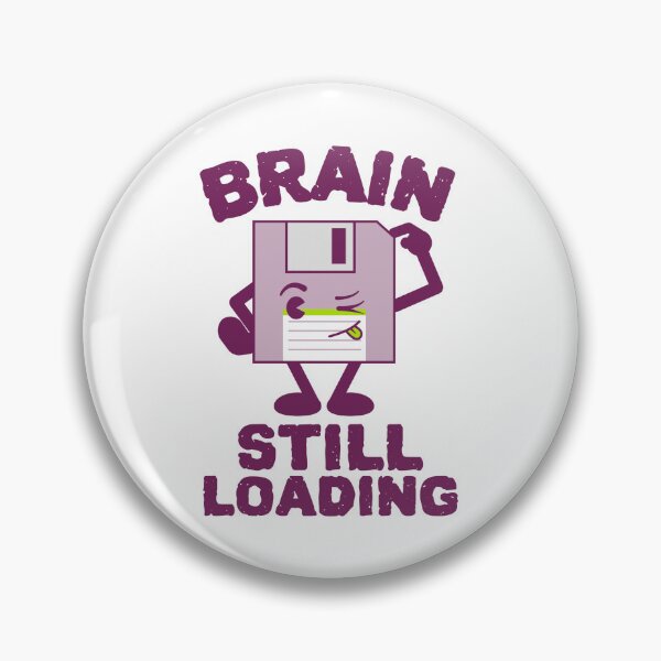 Item preview, Funny Brain Still Loading Floppy Disk Design – Retro Tech Humor for Geeks & Students designed and sold by crazydotdesigns.
