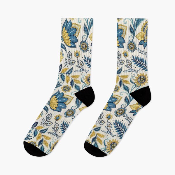 Item preview, Ukrainian Vyshyvanka Elegant Blue and Gold Floral Seamless Pattern. designed and sold by RGShirtWorks.